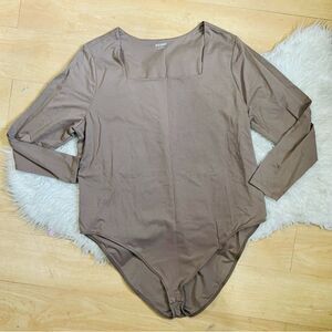 Old Navy longsleeve squared neck bodysuit nude color 4X plus size